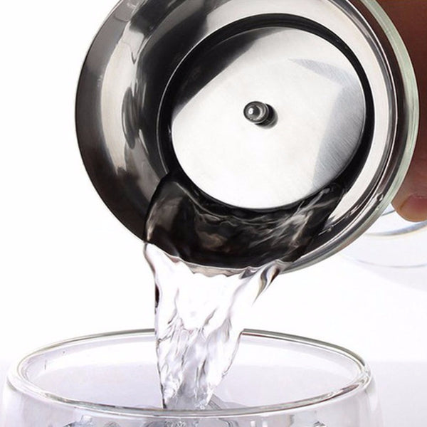 Glass Carafe with Stainless Steel Silicone Flip-top Lid