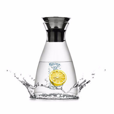 Glass Carafe with Stainless Steel Silicone Flip-top Lid