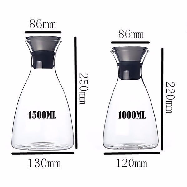 Glass Carafe with Stainless Steel Silicone Flip-top Lid