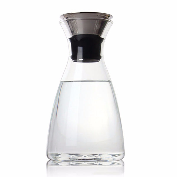 Glass Carafe with Stainless Steel Silicone Flip-top Lid