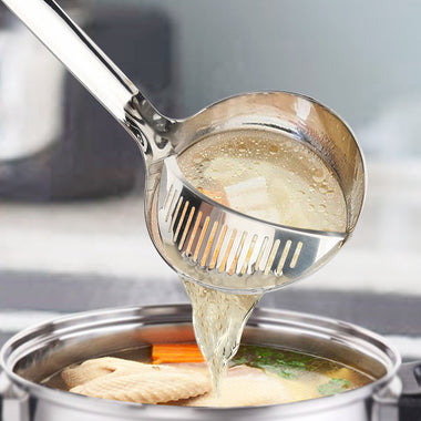 Stainless Steel Soup Spoon With Filter Colander Scoop